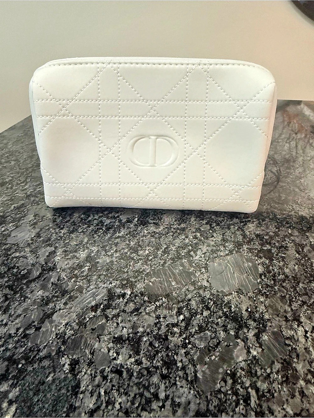Christian Dior Beauty White Cannage Cosmetic Pouch